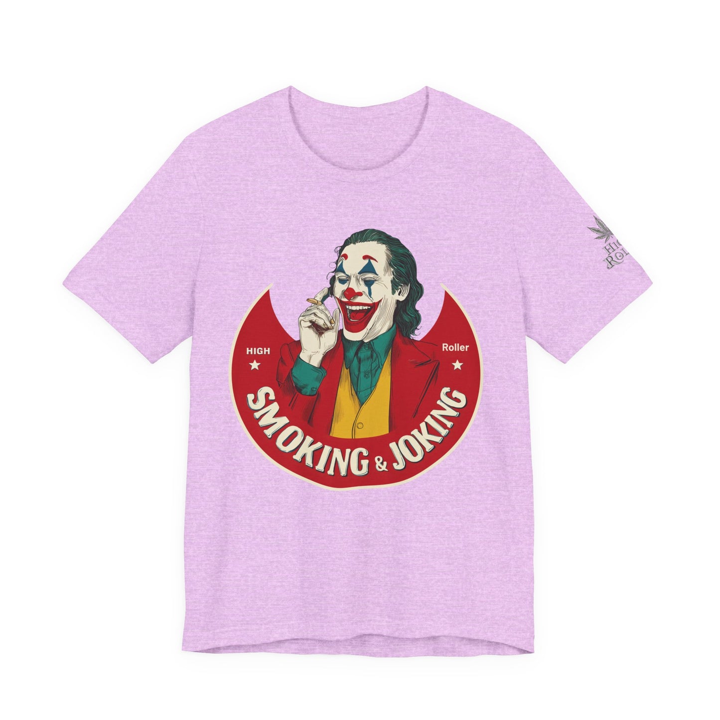 High Roller Villain T-Shirt - Premium Airlume Cotton Cannabis Joker Badge Art Tee