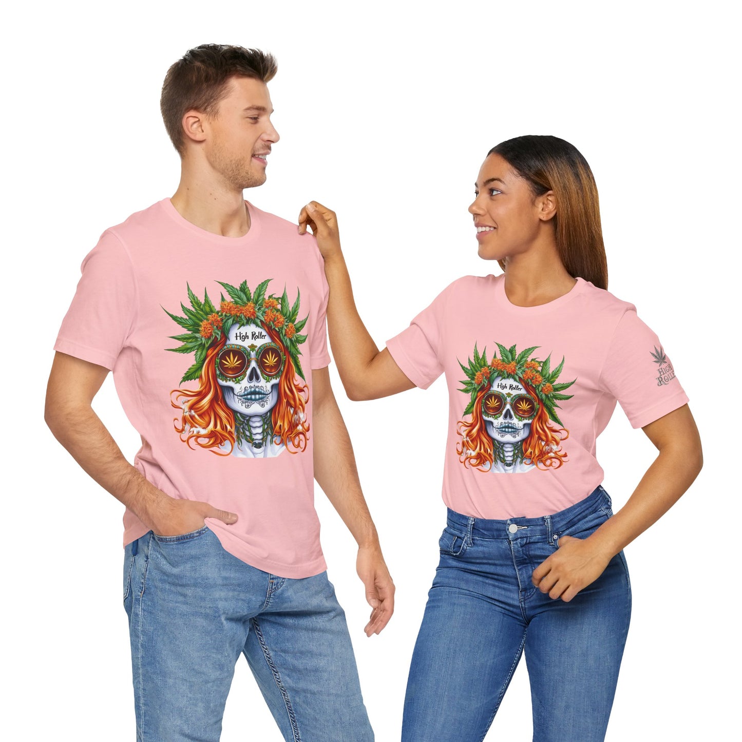 Sugar Skull Goddess Tee - Premium Airlume Cotton Cannabis Culture Day of Dead Art