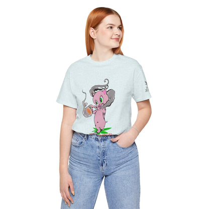 Smoking Hog Leg Pink Pig Tee - Premium Airlume Cotton Cannabis Culture Art