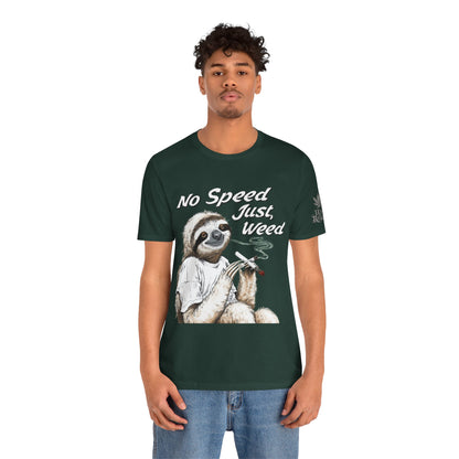 Slow Motion Tee - Premium Airlume Cotton Cannabis Culture Sloth Humor Art