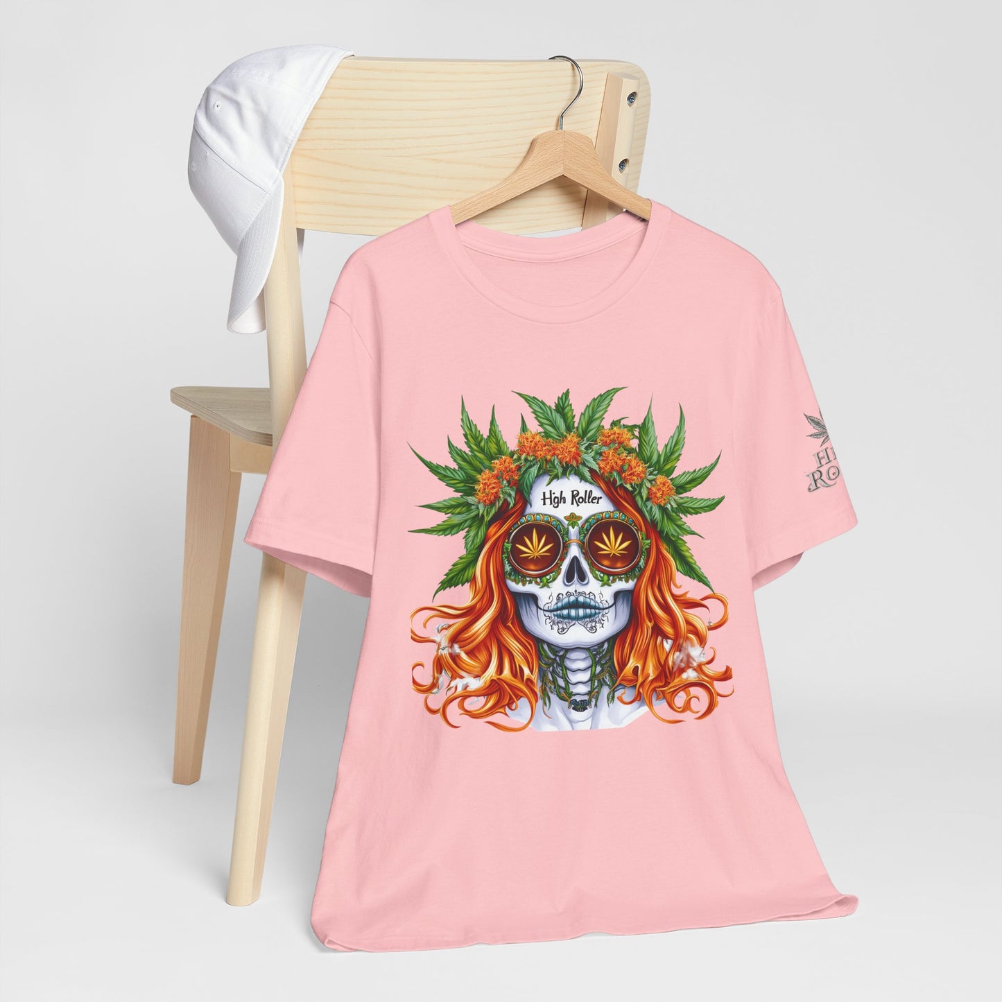 Sugar Skull Cannabis Tee - Day of Dead Art Design | High Roller
