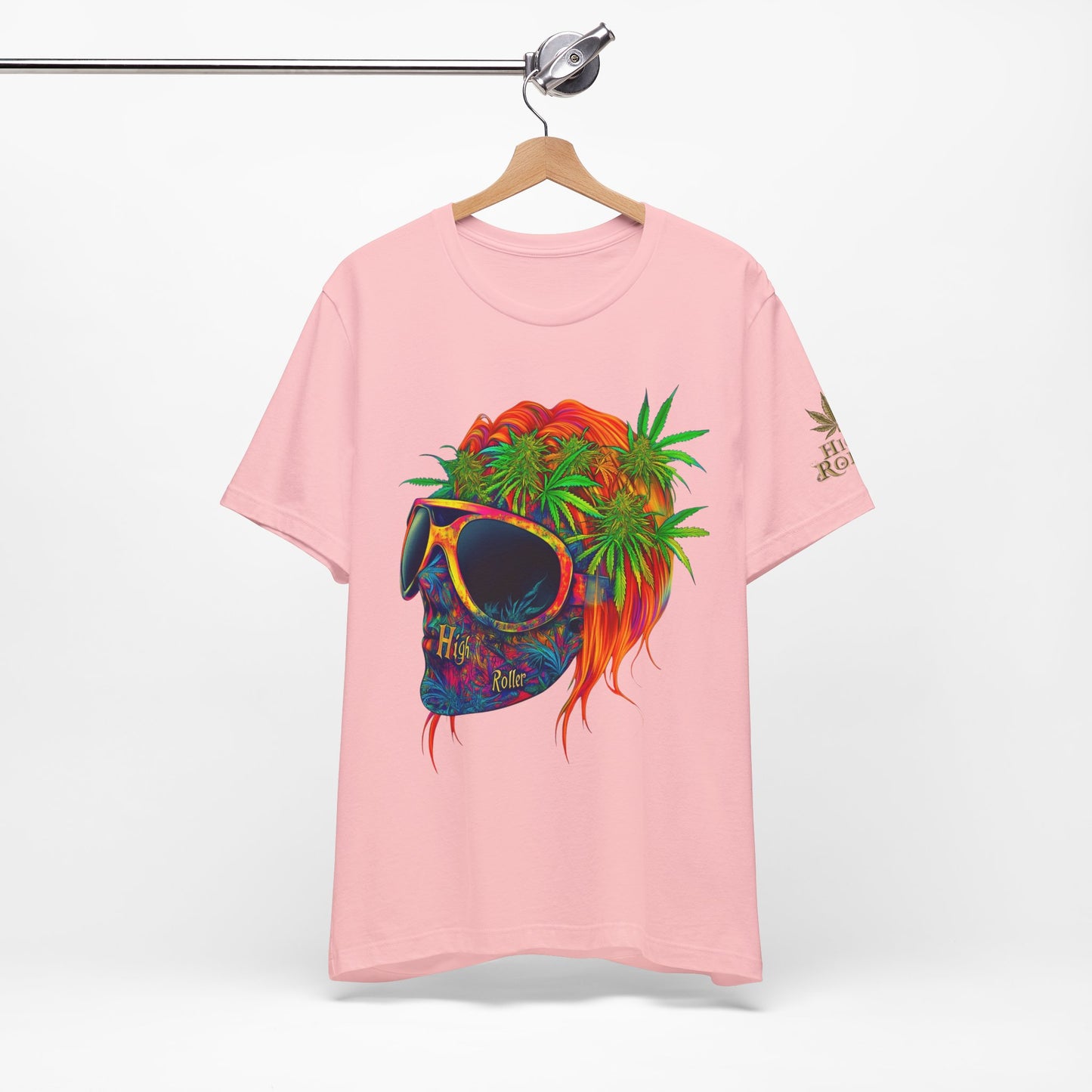 Tropical Cannabis Skull Tee - Paradise Vibes Art Design | High Roller