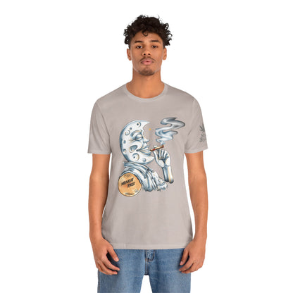 Midnight Toker Moon Tee - Celestial Cannabis Art Design | High Roller