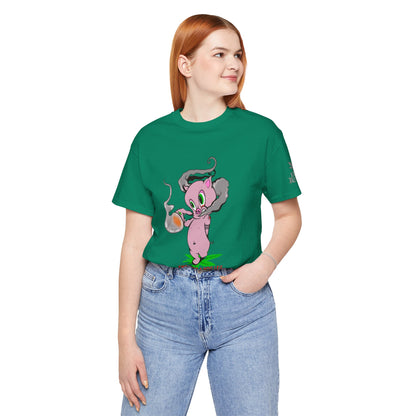 Smoking Hog Leg Pink Pig Tee - Premium Airlume Cotton Cannabis Culture Art