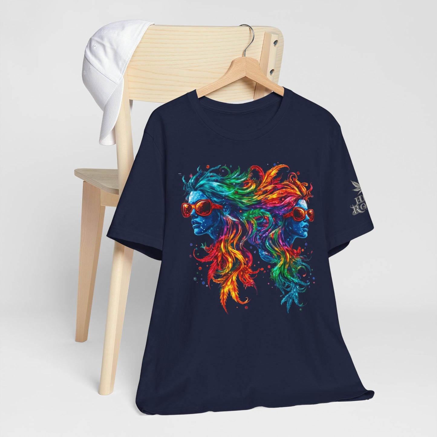 Spectrum Sisters T-Shirt - Premium Airlume Cotton Cannabis Rainbow Psychedelic Art Tee