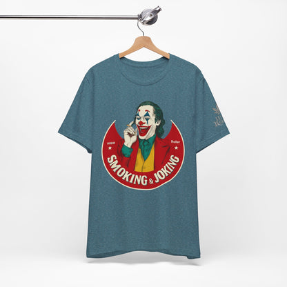 High Roller Villain T-Shirt - Premium Airlume Cotton Cannabis Joker Badge Art Tee