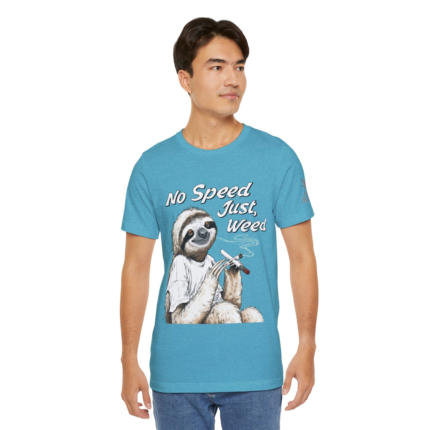 Slow Motion Tee - Premium Airlume Cotton Cannabis Culture Sloth Humor Art