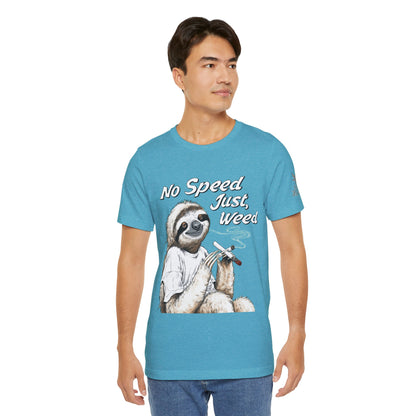 Slow Motion Tee - Premium Airlume Cotton Cannabis Culture Sloth Humor Art