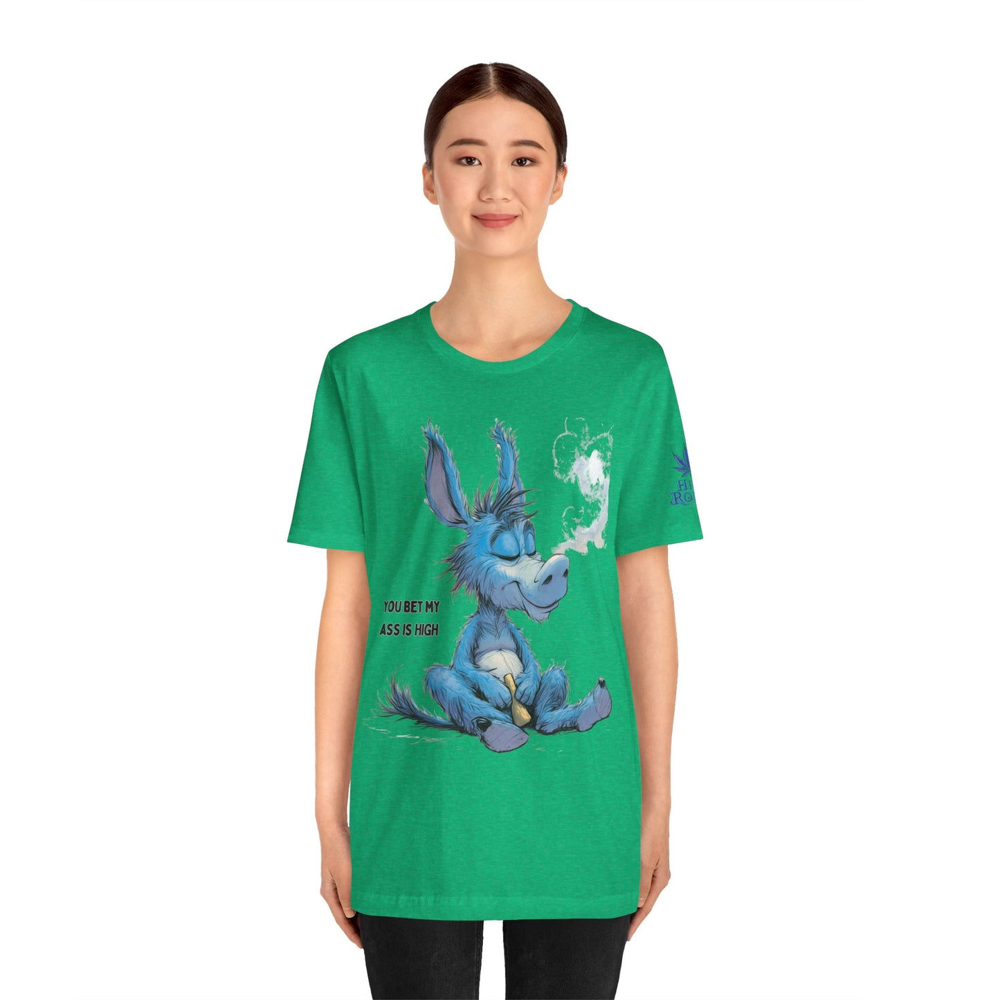 Blue Donkey Tee - Premium Airlume Cotton Cannabis Culture Humor Cartoon Art