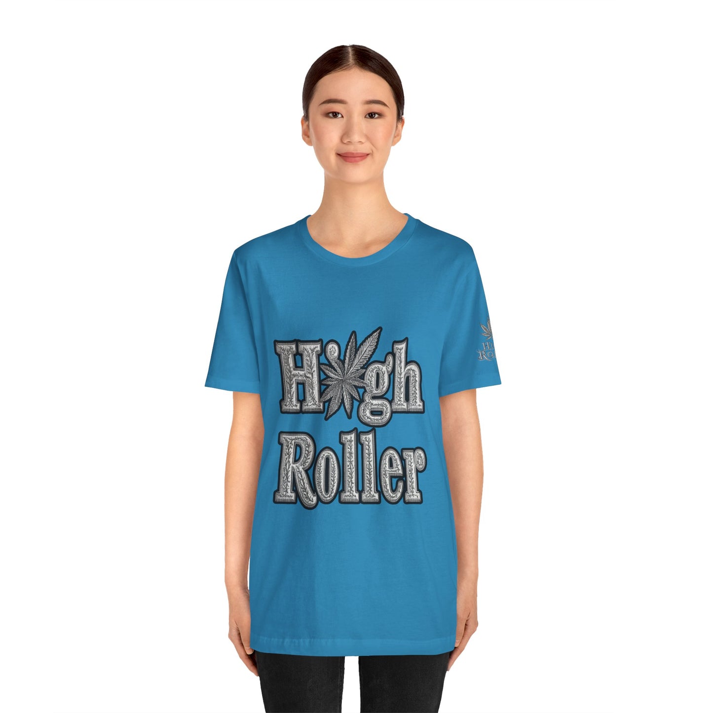 High Roller Classic Tee - Premium Airlume Cotton Cannabis Culture Ornate Typography Art
