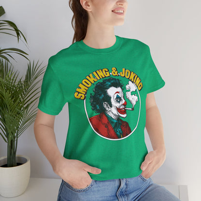 Smoking & Joking T-Shirt - Premium Airlume Cotton Cannabis Villain Pop Art Tee