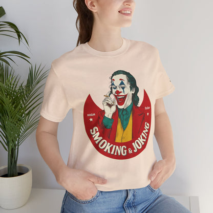 High Roller Villain T-Shirt - Premium Airlume Cotton Cannabis Joker Badge Art Tee