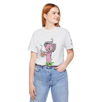 Smoking Hog Leg Pink Pig Tee - Premium Airlume Cotton Cannabis Culture Art