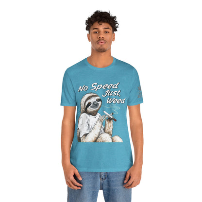 Slow Motion Tee - Premium Airlume Cotton Cannabis Culture Sloth Humor Art