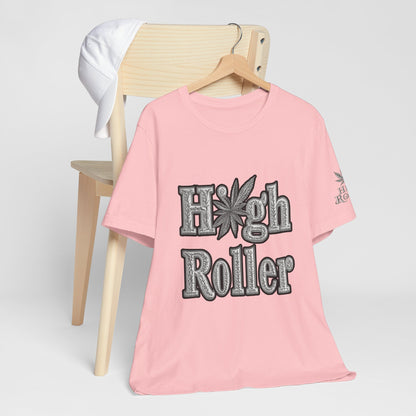 High Roller Classic Tee - Premium Airlume Cotton Cannabis Culture Ornate Typography Art