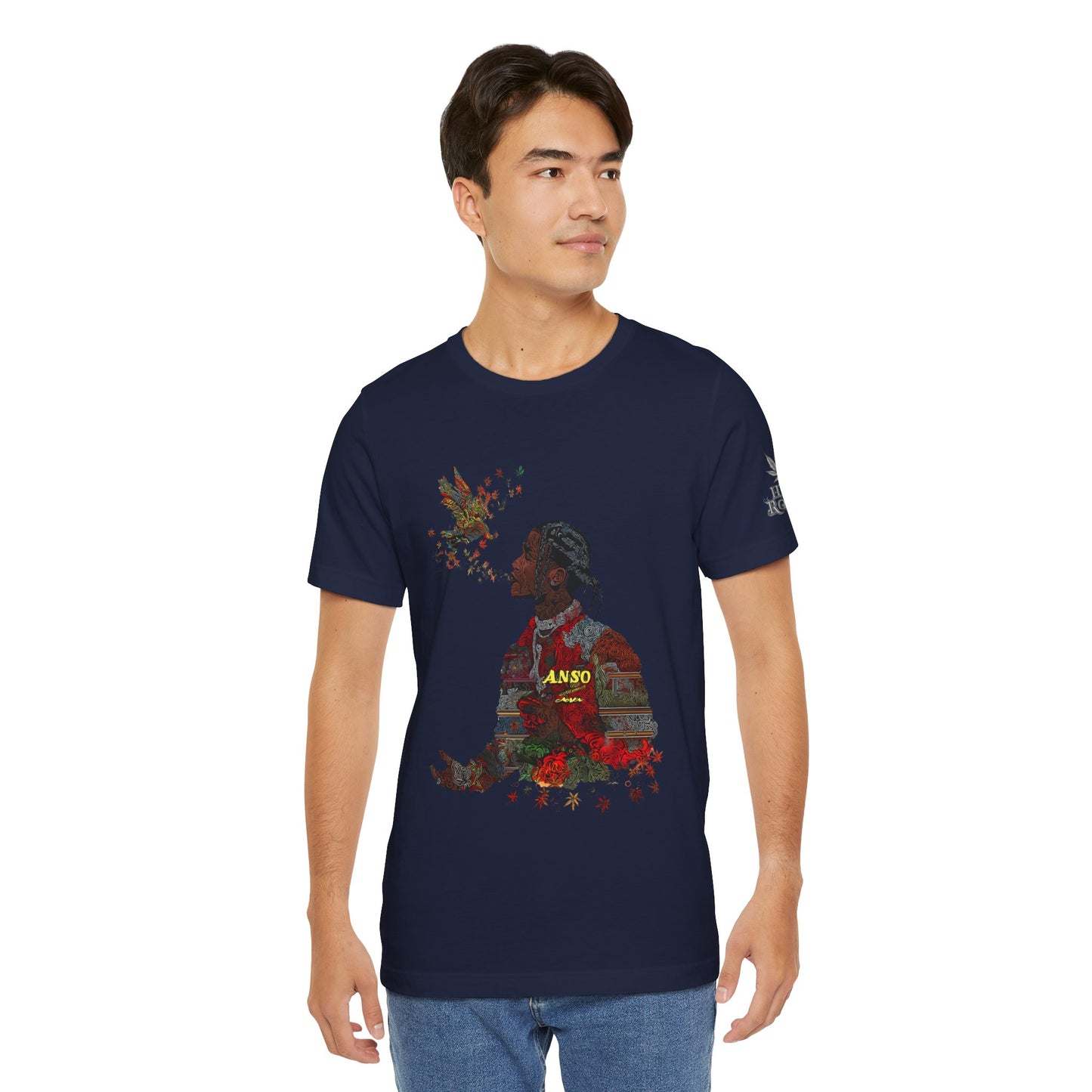 High Roller ANSO Freedom Eagle Cannabis T-Shirt - Premium 420 Artistic Double Exposure Urban Culture Liberation Apparel