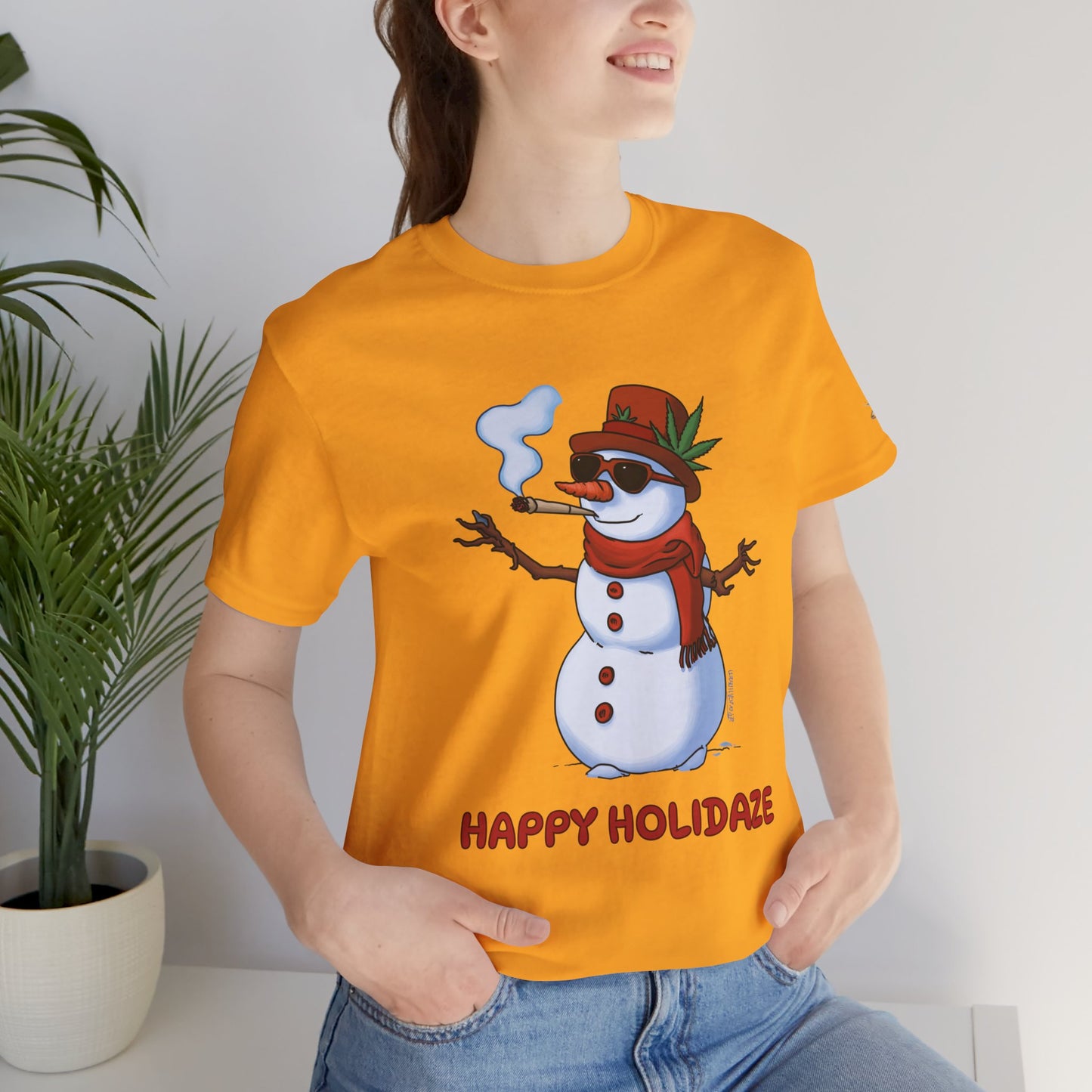 Happy Holidaze Premium Cannabis Christmas T-Shirt
