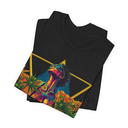 Sacred Geometry Cannabis Goddess Tee - Psychedelic Beauty Art Design | High Roller