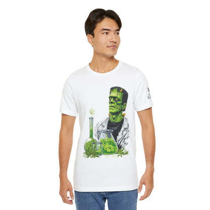 Frankenstein's Laboratory HIGH ROLLER Halloween Cannabis T-Shirt - Premium Monster Scientist 420 Experiment Apparel