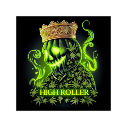 Cannabis Jack-O'-Lantern King Sticker - Premium Halloween Pumpkin 420 Vinyl Decal"