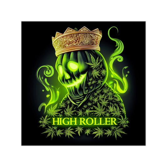 Cannabis Jack-O'-Lantern King Sticker - Premium Halloween Pumpkin 420 Vinyl Decal"