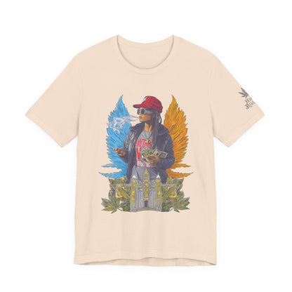 High Roller Golden Wings Money Cannabis T-Shirt - Premium 420 Hip-Hop Angel Street Culture Success Lifestyle Apparel