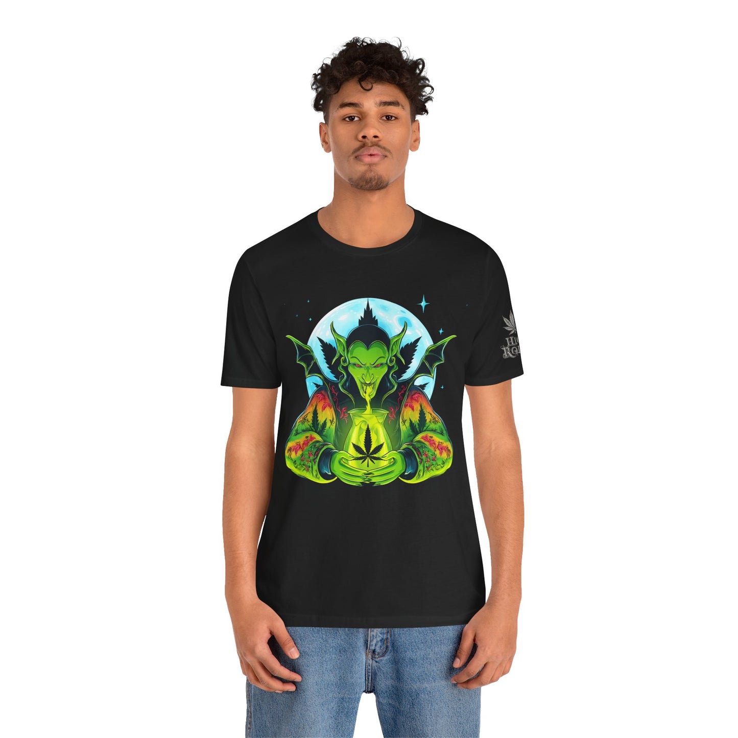 Mystic Dragon Guardian Cannabis Meditation T-Shirt - Premium Psychedelic 420 Apparel