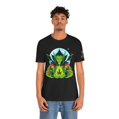 Mystic Dragon Guardian Cannabis Meditation T-Shirt - Premium Psychedelic 420 Apparel