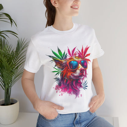 Spectrum Pup Tee - Premium Airlume Cotton Cannabis Culture Psychedelic Dog Art