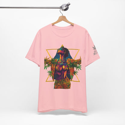 Sacred Geometry Cannabis Goddess Tee - Psychedelic Beauty Art Design | High Roller