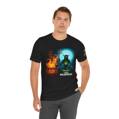 Demon Meditation HIGH ROLLER Halloween Cannabis T-Shirt - Premium Underworld Guardian Portal Master 420 Apparel