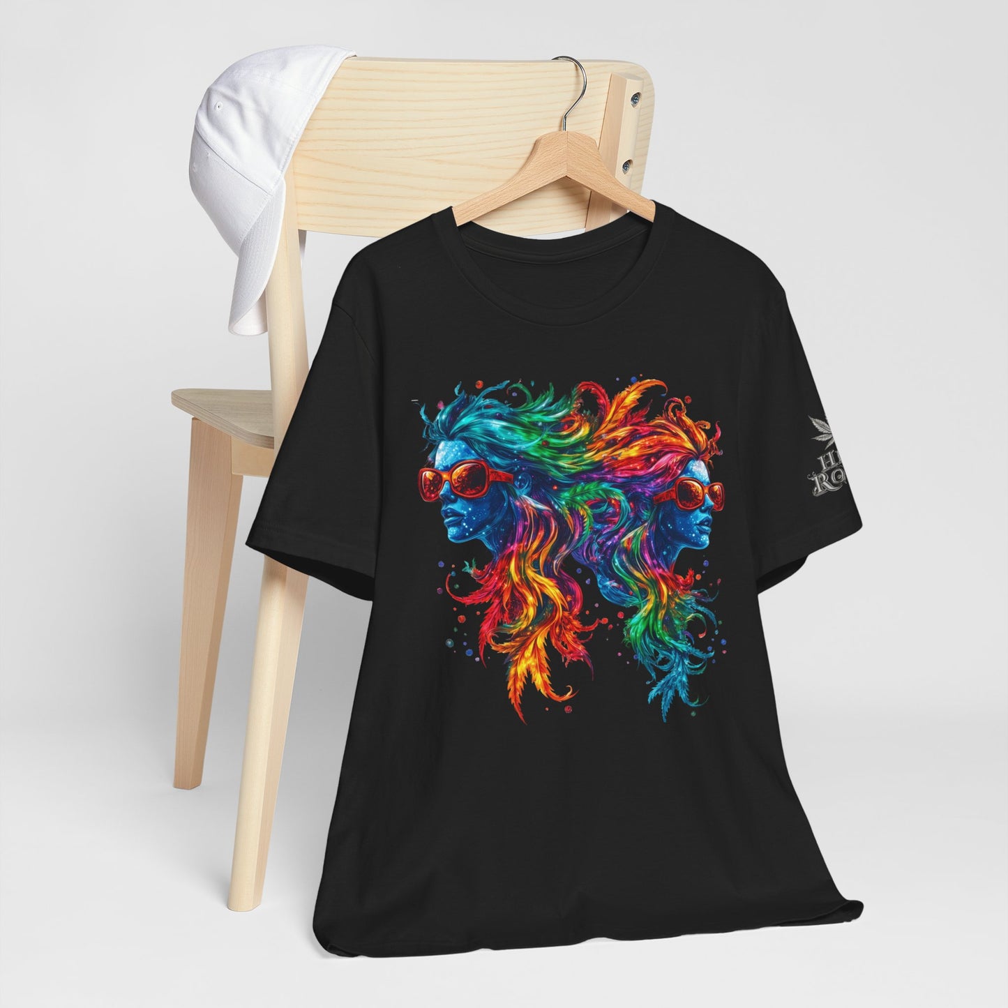 Spectrum Sisters T-Shirt - Premium Airlume Cotton Cannabis Rainbow Psychedelic Art Tee