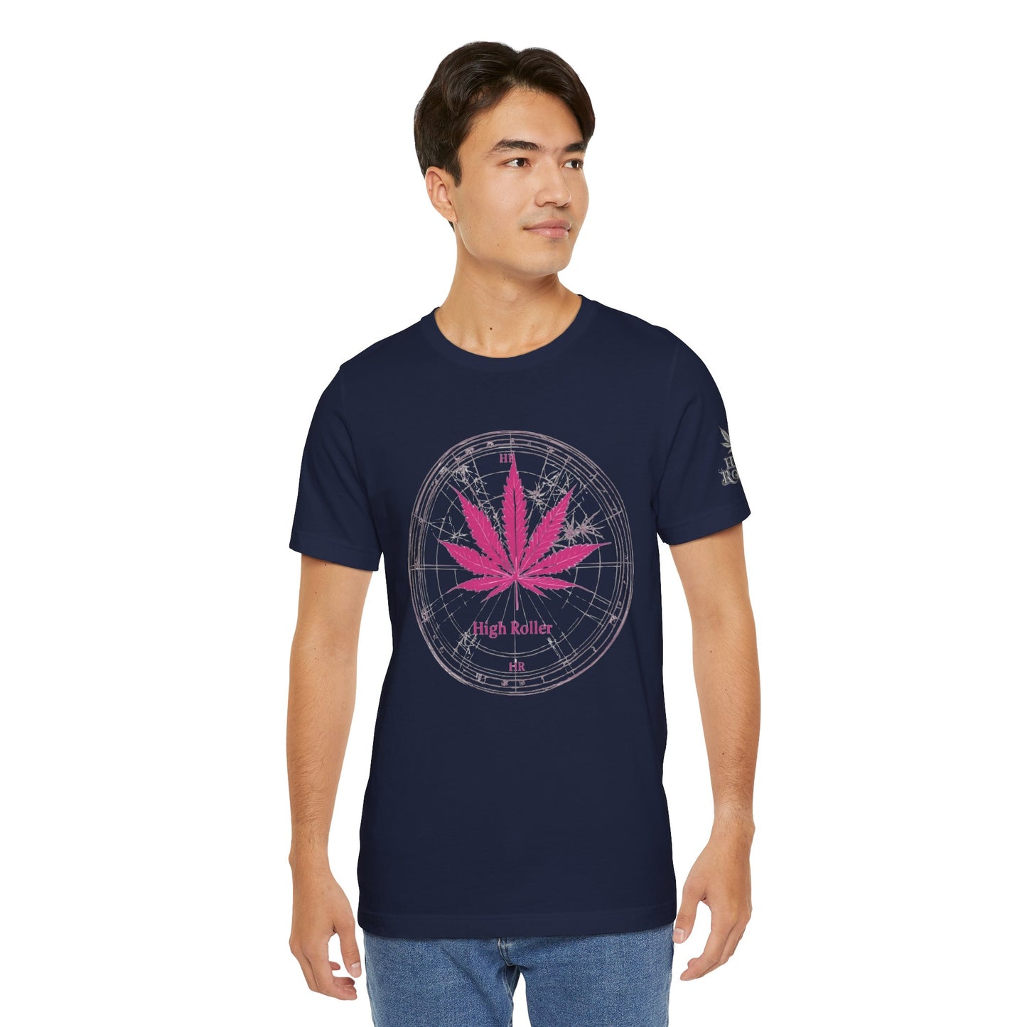 True North Tee - Premium Airlume Cotton Cannabis Culture Compass Navigation Art