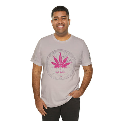True North Tee - Premium Airlume Cotton Cannabis Culture Compass Navigation Art
