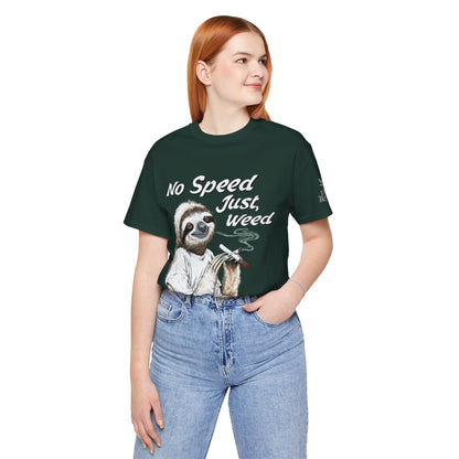 Slow Motion Tee - Premium Airlume Cotton Cannabis Culture Sloth Humor Art