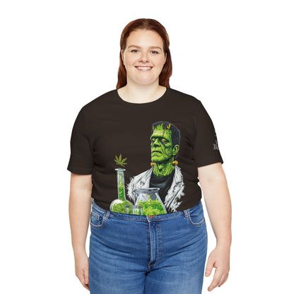 Frankenstein's Laboratory HIGH ROLLER Halloween Cannabis T-Shirt - Premium Monster Scientist 420 Experiment Apparel
