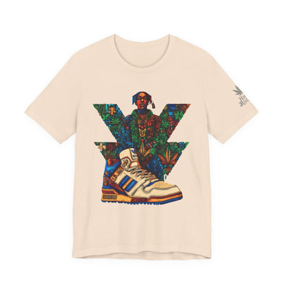 High Roller Trefoil Cannabis Sneaker T-Shirt - Premium 420 Hip-Hop Sneakerhead Street Culture Botanical Art Apparel