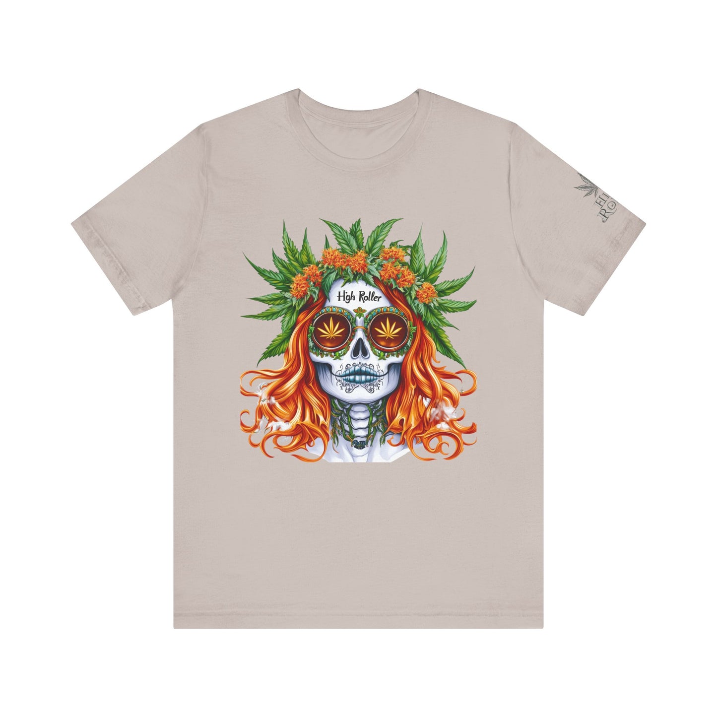 Sugar Skull Cannabis Tee - Day of Dead Art Design | High Roller