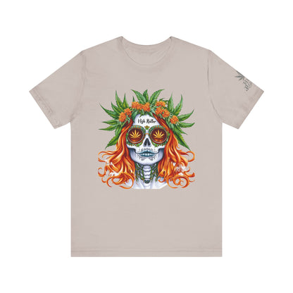 Sugar Skull Cannabis Tee - Day of Dead Art Design | High Roller