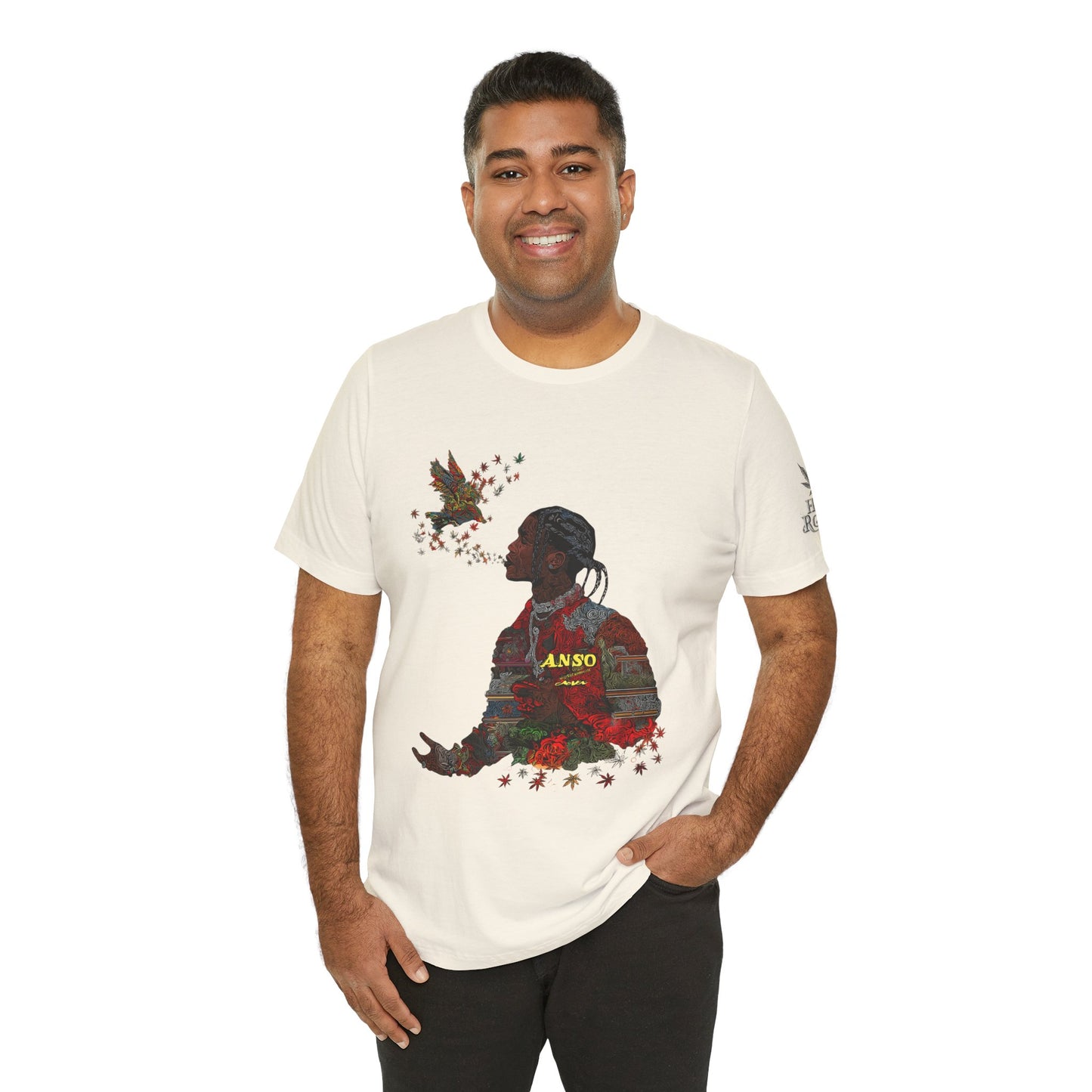 High Roller ANSO Freedom Eagle Cannabis T-Shirt - Premium 420 Artistic Double Exposure Urban Culture Liberation Apparel