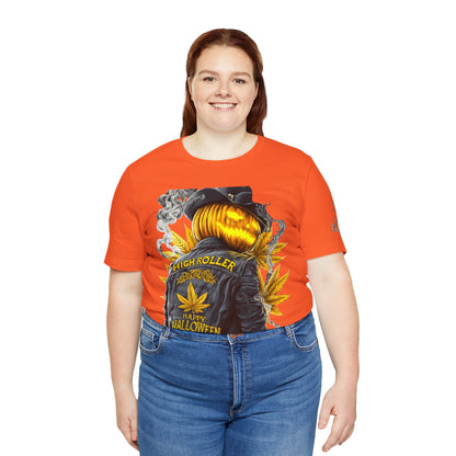 Halloween Witch Rider Cannabis T-Shirt - Premium Spooky 420 Biker Edition Apparel