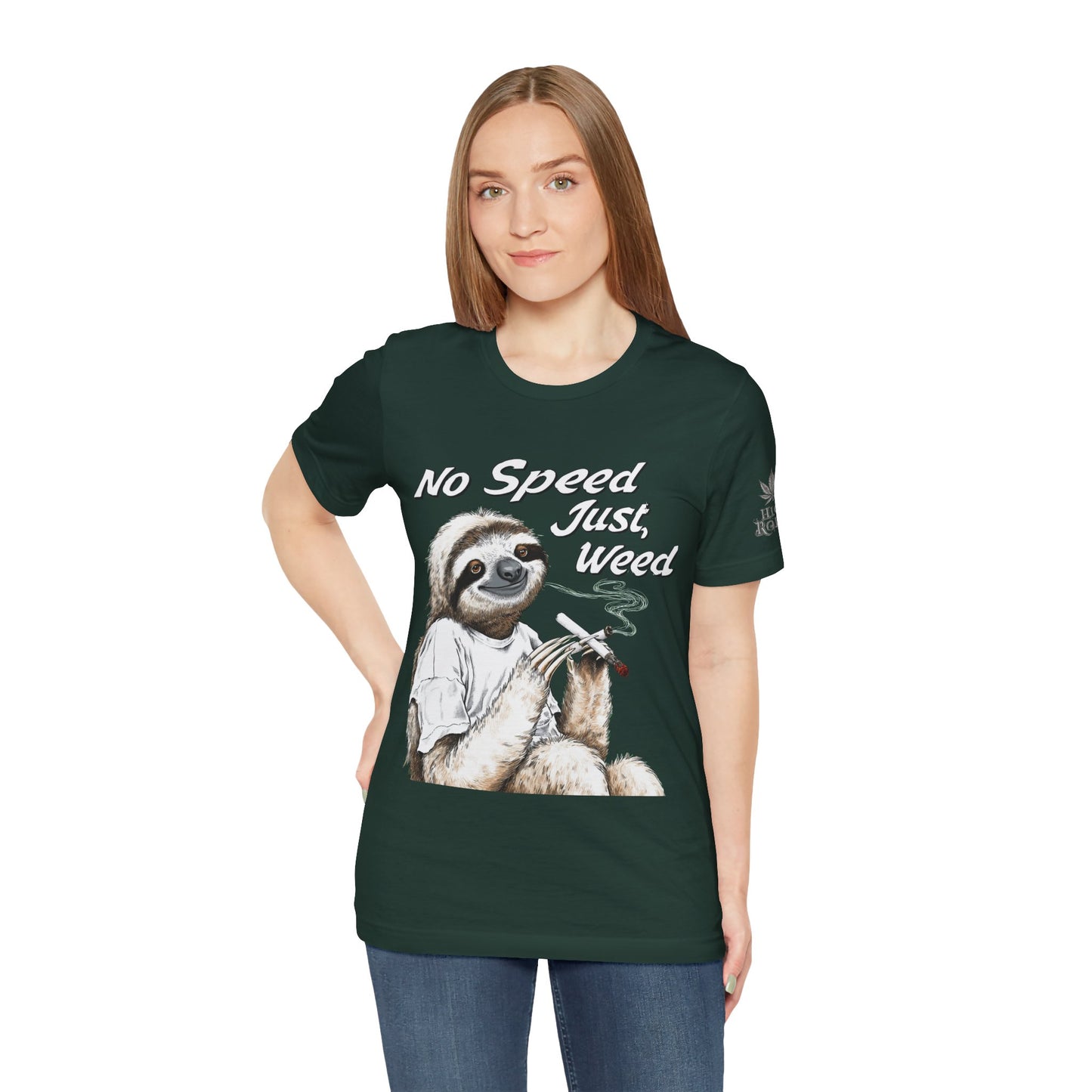 Slow Motion Tee - Premium Airlume Cotton Cannabis Culture Sloth Humor Art