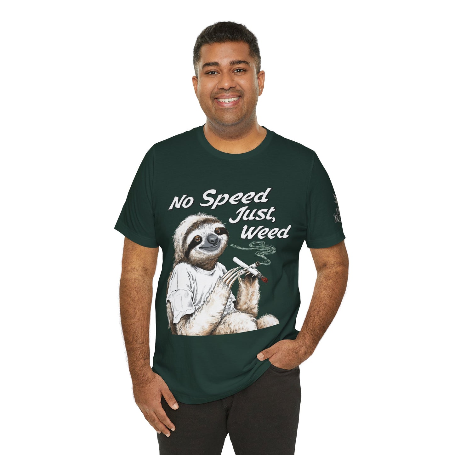 Slow Motion Tee - Premium Airlume Cotton Cannabis Culture Sloth Humor Art