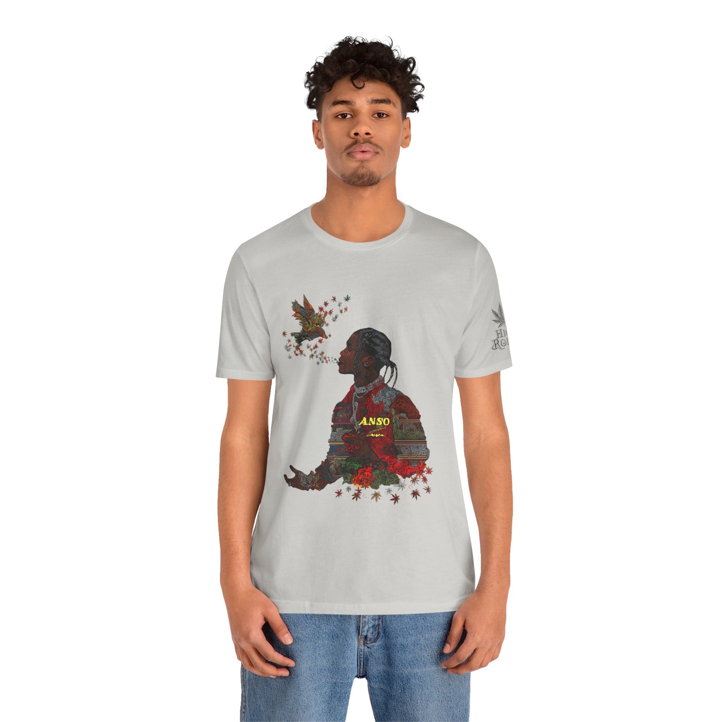 High Roller ANSO Freedom Eagle Cannabis T-Shirt - Premium 420 Artistic Double Exposure Urban Culture Liberation Apparel