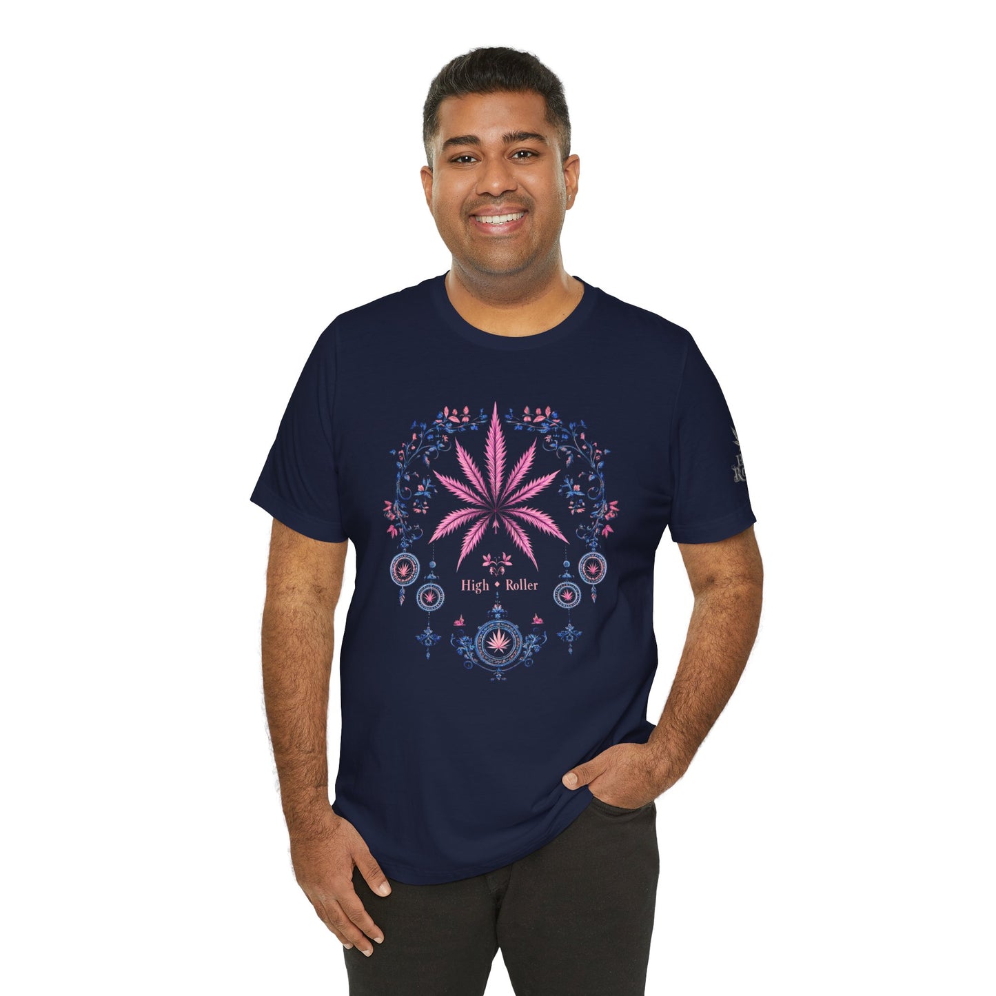 Bohemian Cannabis Mandala Tee - Floral Folk Art Design | High Roller