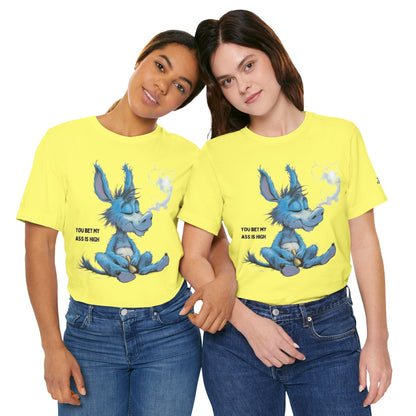 Blue Donkey Tee - Premium Airlume Cotton Cannabis Culture Humor Cartoon Art