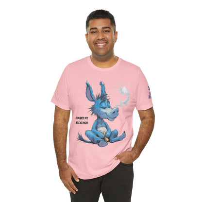 Blue Donkey Tee - Premium Airlume Cotton Cannabis Culture Humor Cartoon Art