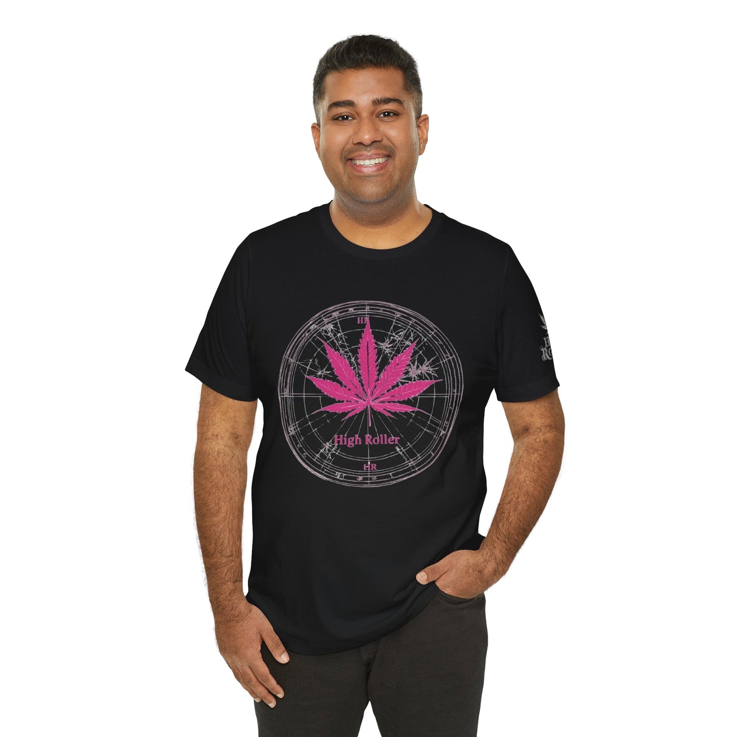 True North Tee - Premium Airlume Cotton Cannabis Culture Compass Navigation Art