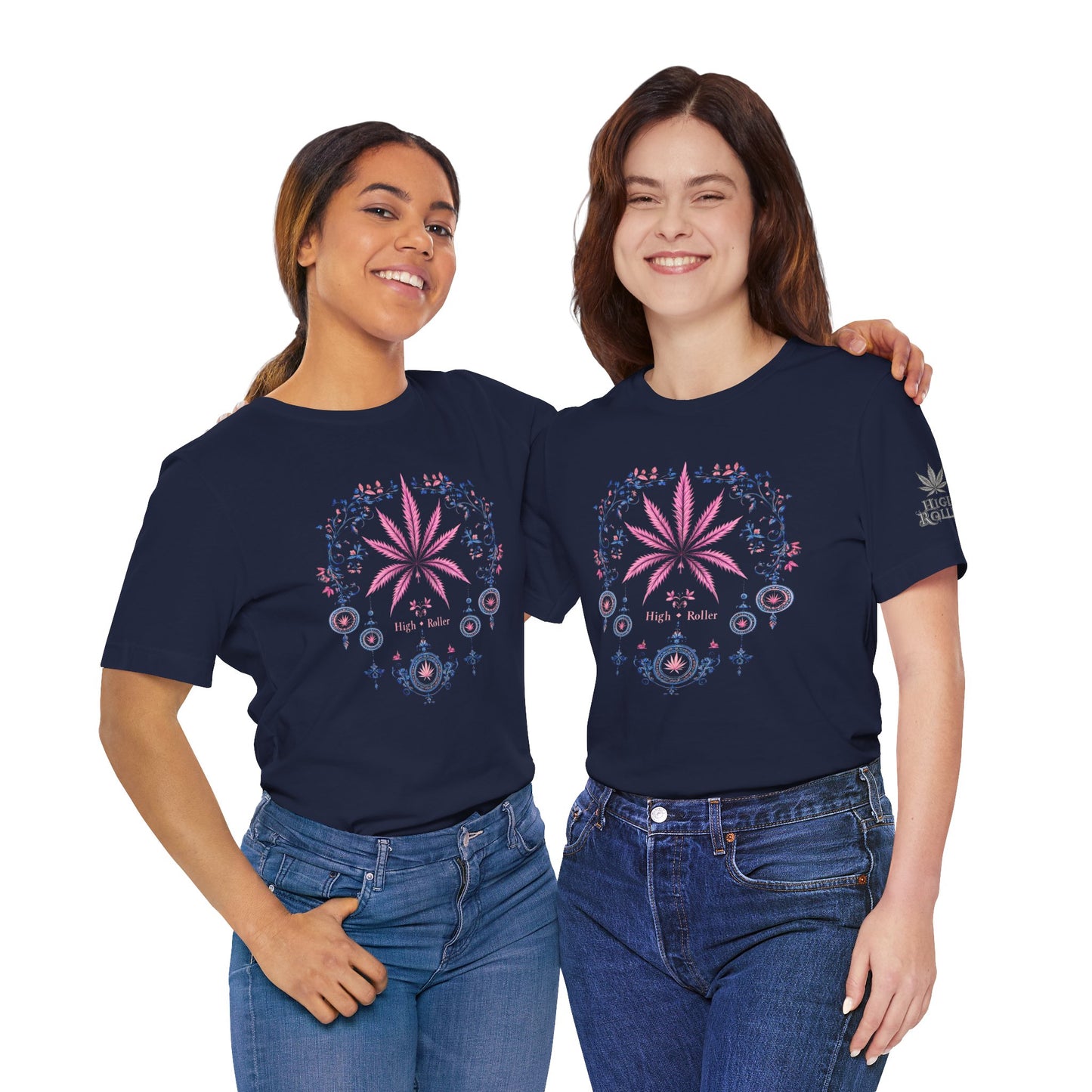 Bohemian Cannabis Mandala Tee - Floral Folk Art Design | High Roller