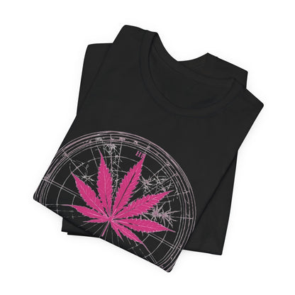 True North Tee - Premium Airlume Cotton Cannabis Culture Compass Navigation Art